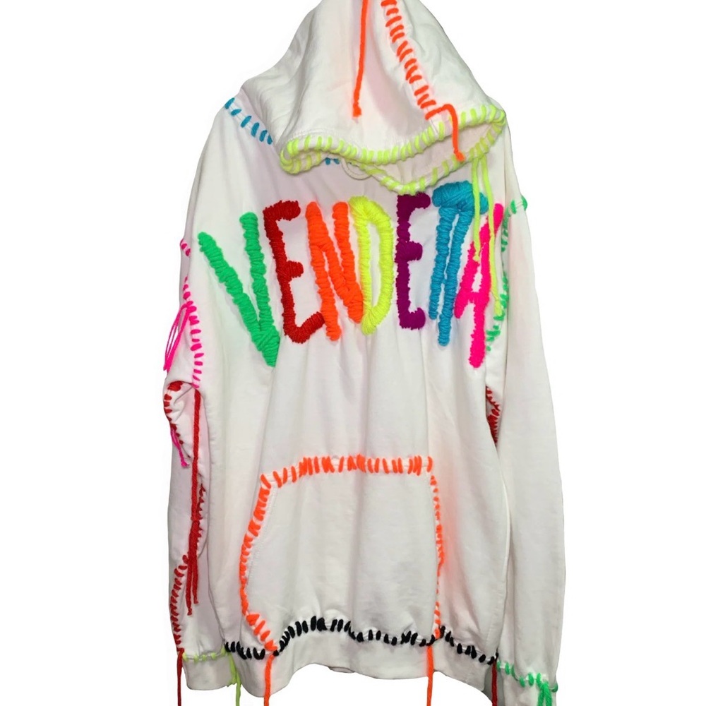 THE END IS NEAR Vendetta Fraying Hoodie Handmade Luxury Streetwear Limited Run